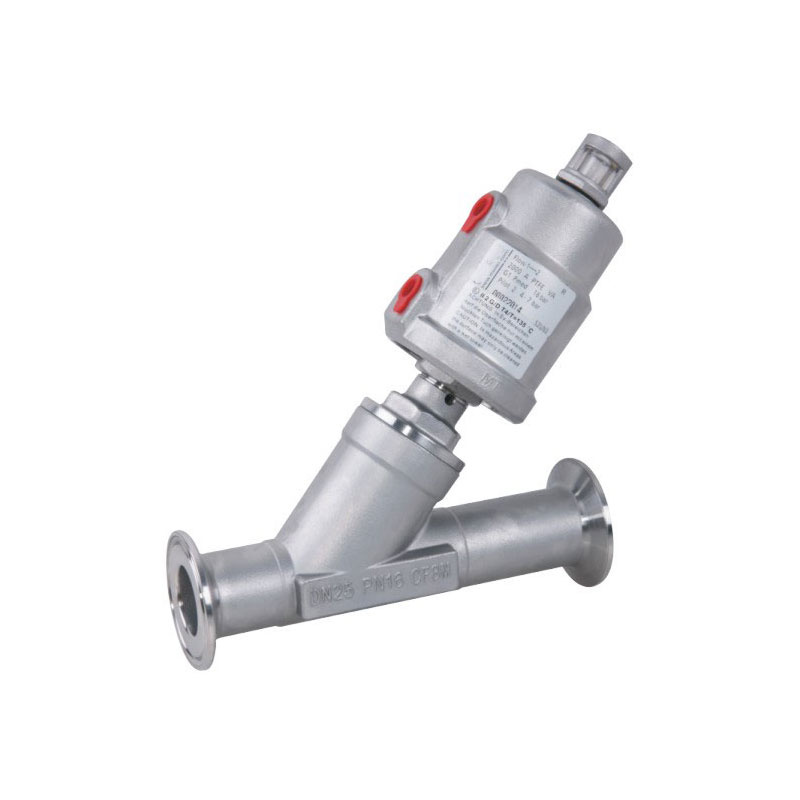 K5 Series Tri-clamp Pneumatic Angle Seat (Stainless Steel Actuator)