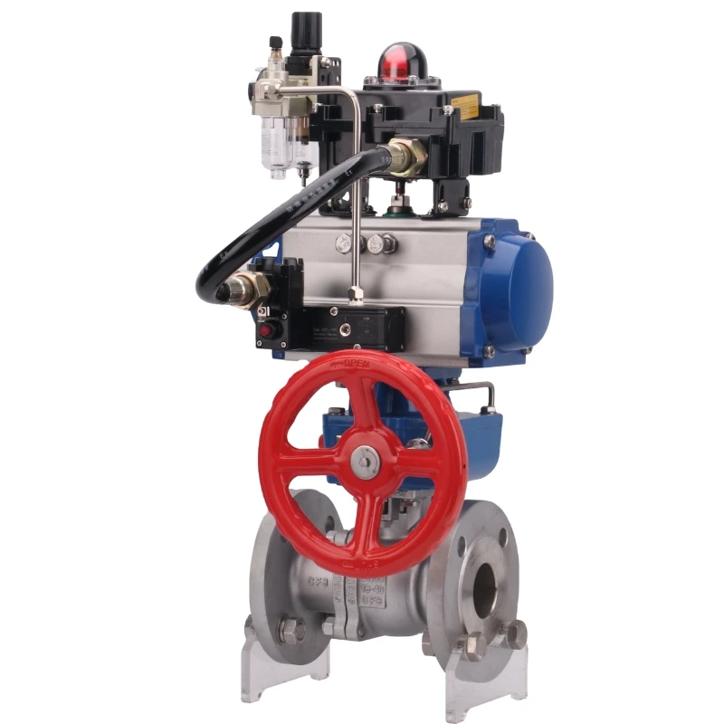 Pneumatic Flanged Ball Valve With Manual Overried