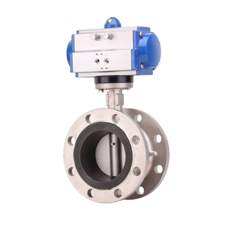 Stainless Steel Pneumatic Actuated Flanged Butterfly Valve