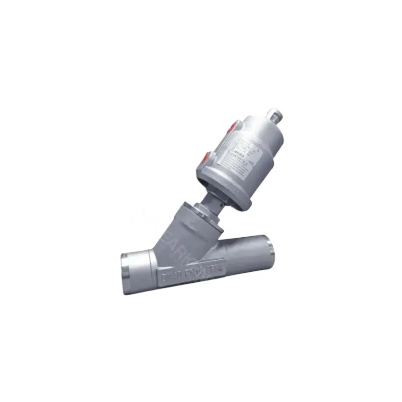 Welded stainless steel pneumatic angle seat valve, stainless steel actuator
