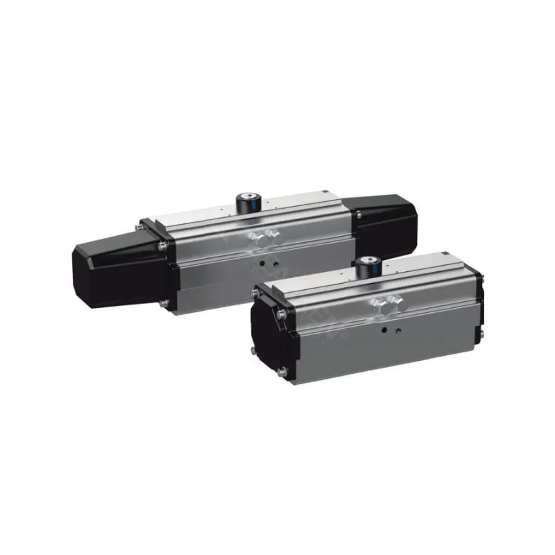 Actuadores neumáticos compactos de tipo «scotch yoke» de la serie HPAY de Hearken, disponibles en configuraciones de doble efecto y con retorno por resorte.